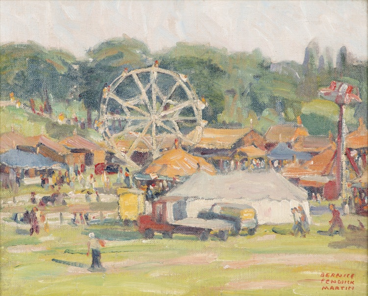 Artwork by Bernice Fenwick Martin, Circus at Christie Pits Park, July 1st