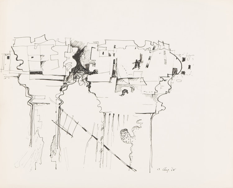 Artwork by Jack Leonard Shadbolt,  Study for Space Between Column 2; Study for Space Between Column 3