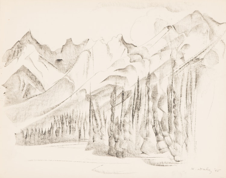 Artwork by Kathleen Francis Daly Pepper,  Two Mountain Landscape Sketches