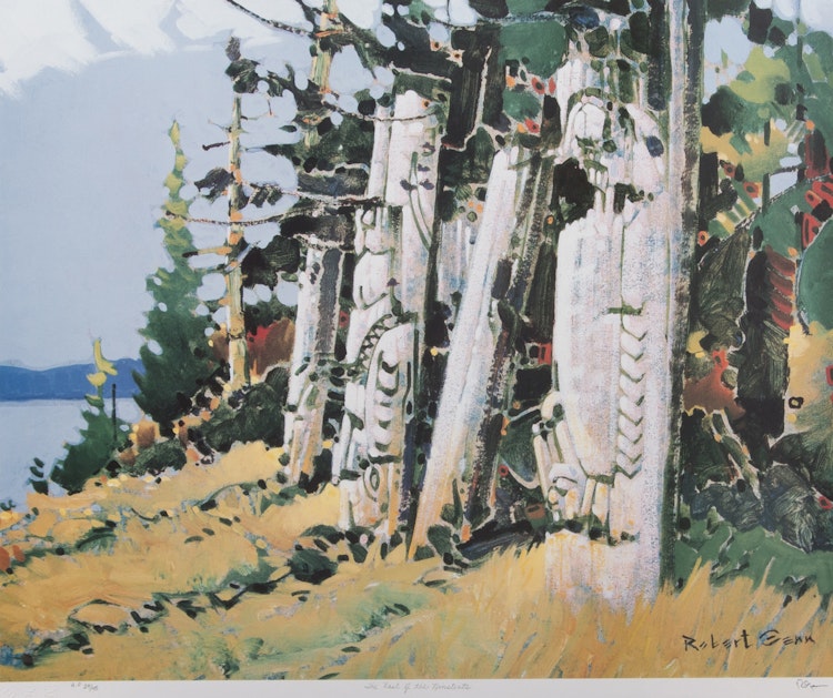 Artwork by Robert Genn, The Last of the Ninstints; Morning on the West Coast Trail