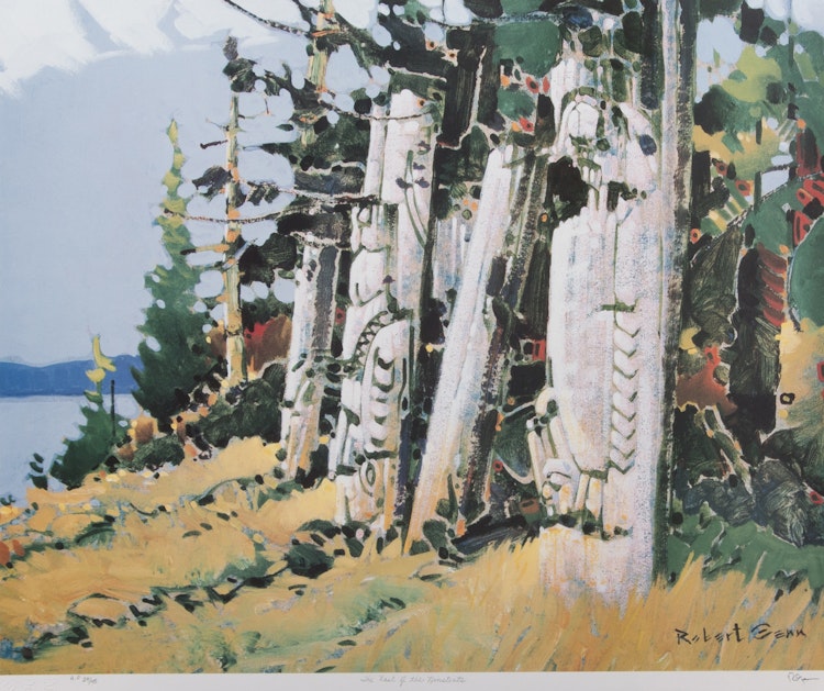 Artwork by Robert Genn,  The Last of the Ninstints; Morning on the West Coast Trail