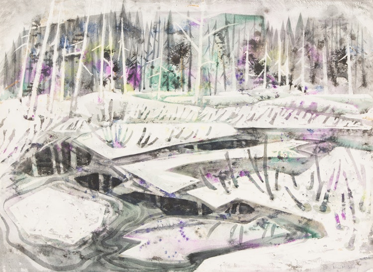 Artwork by Doris Jean McCarthy,  Abstract Winter Landscape