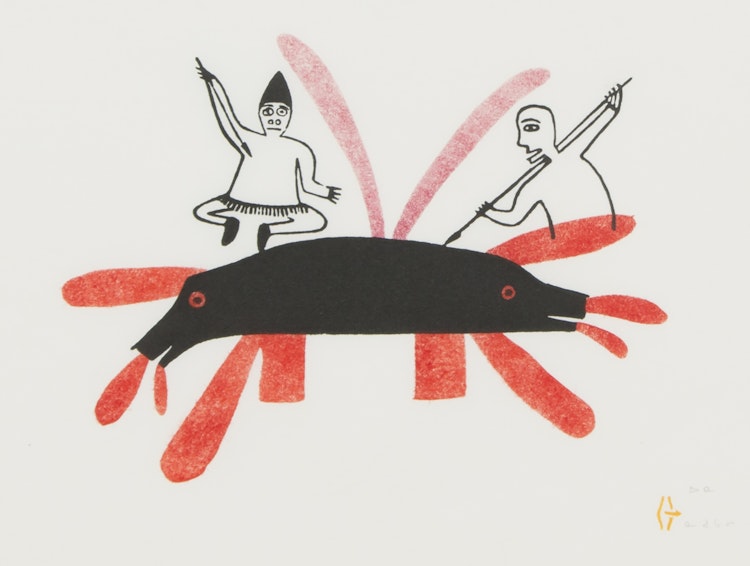 Artwork by Jessie Oonark, Whales