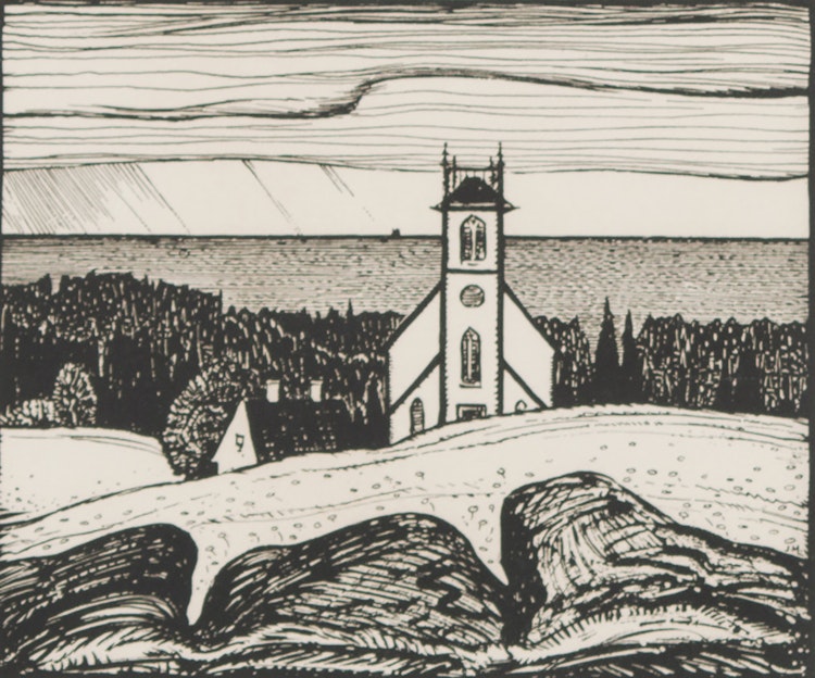 Artwork by James Edward Hervey MacDonald,  Church by the Sea