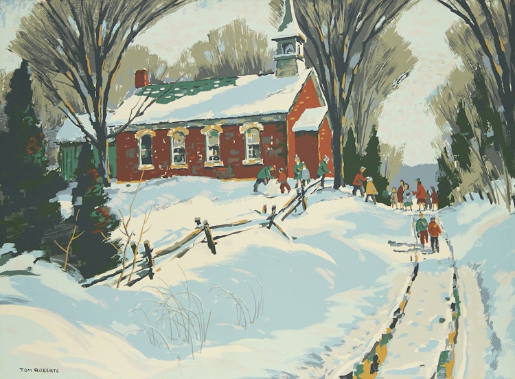 Artwork by Thomas Keith Roberts,  Red Schoolhouse