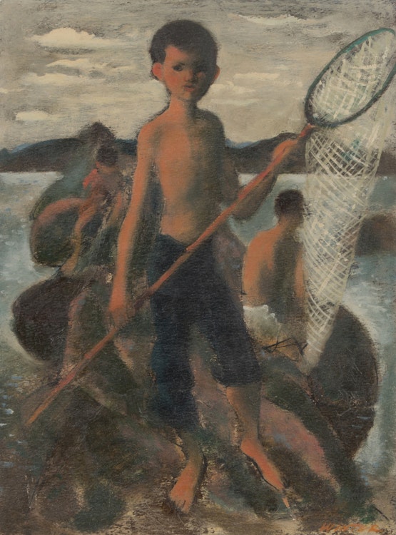 Artwork by William Arthur Winter, Boy With A Net