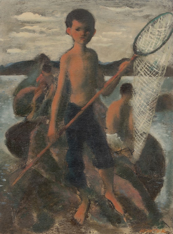 Artwork by William Arthur Winter,  Boy With A Net