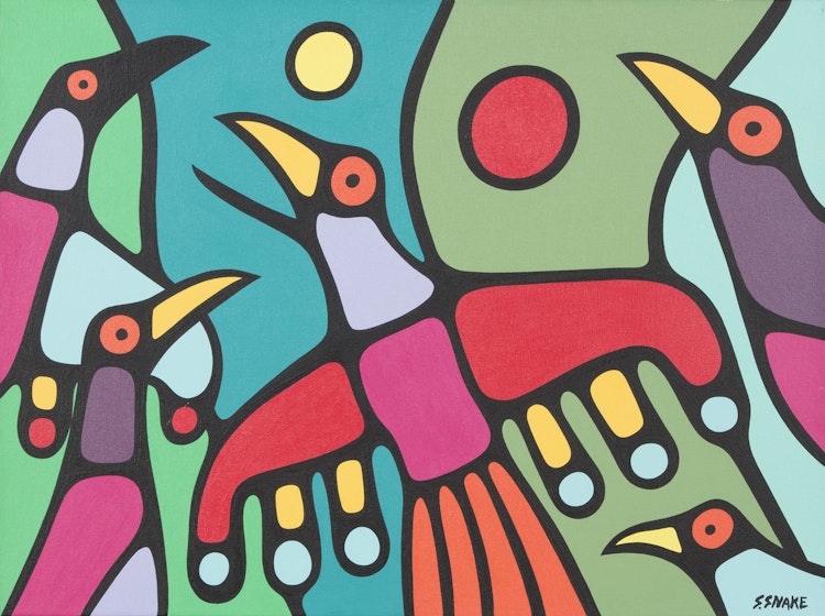 Artwork by Stephen Snake, Birds