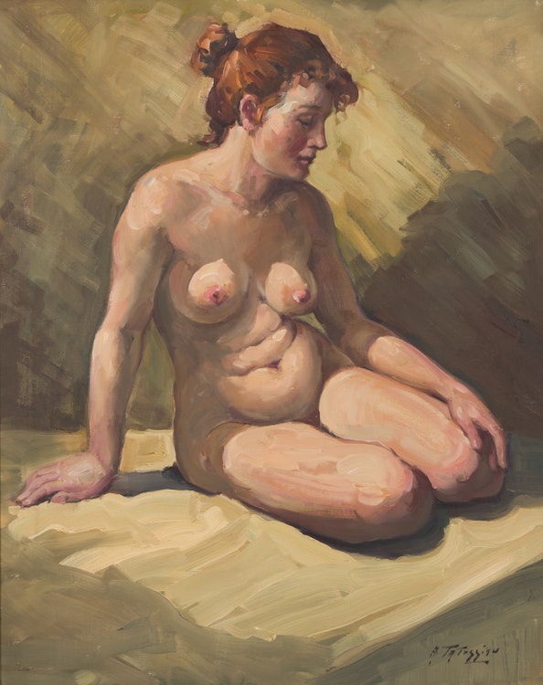 Artwork by Armand Tatossian, Seated Nude