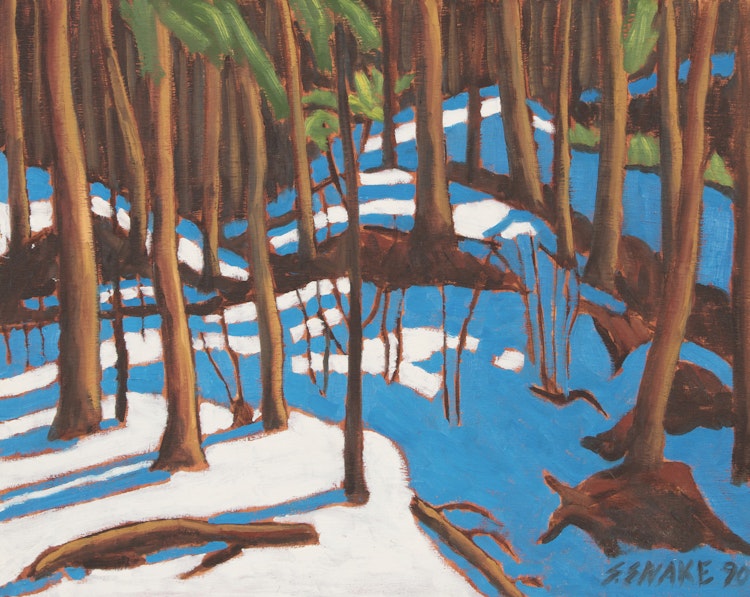 Artwork by Stephen Snake,  Winter Forest Landscape