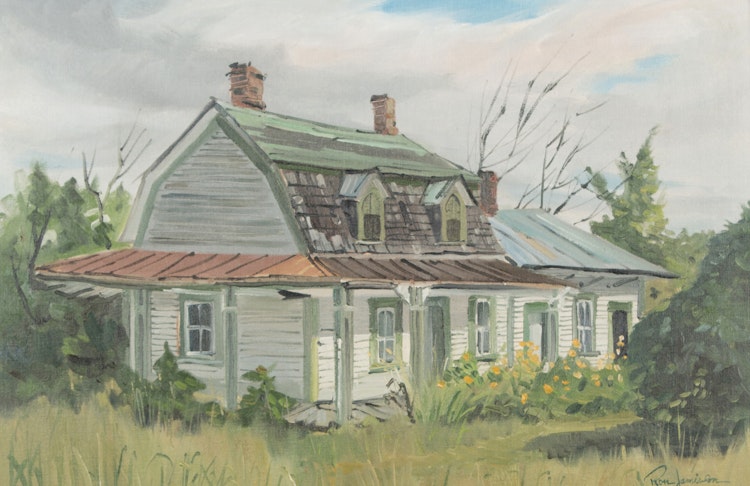Artwork by Ron Jamieson, Old House, Riverfield, Quebec