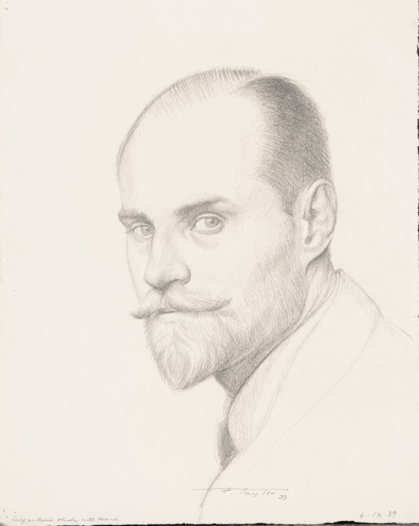 Artwork by Frederick Bourchier Taylor, Self Portrait Study with Beard; Study for a Portrait of John Kelly