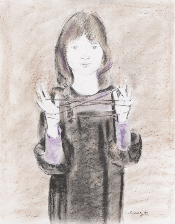 Artwork by Rita Briansky, Young Girl; Cats Cradle