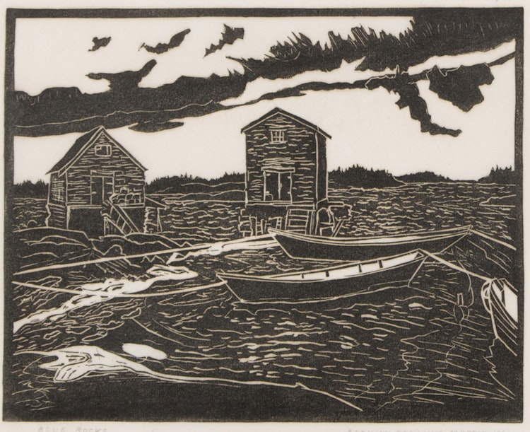 Artwork by Bernice Fenwick Martin, Blue Rocks