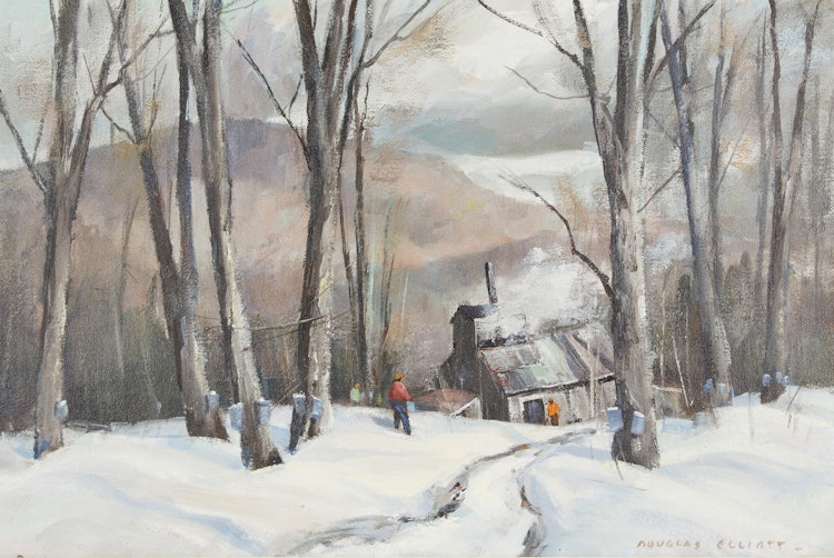 Artwork by Douglas Ferguson Elliott,  Hillside Sugarbush, Quebec