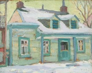 Artwork by Albert Henry Robinson, Quebec House in Winter