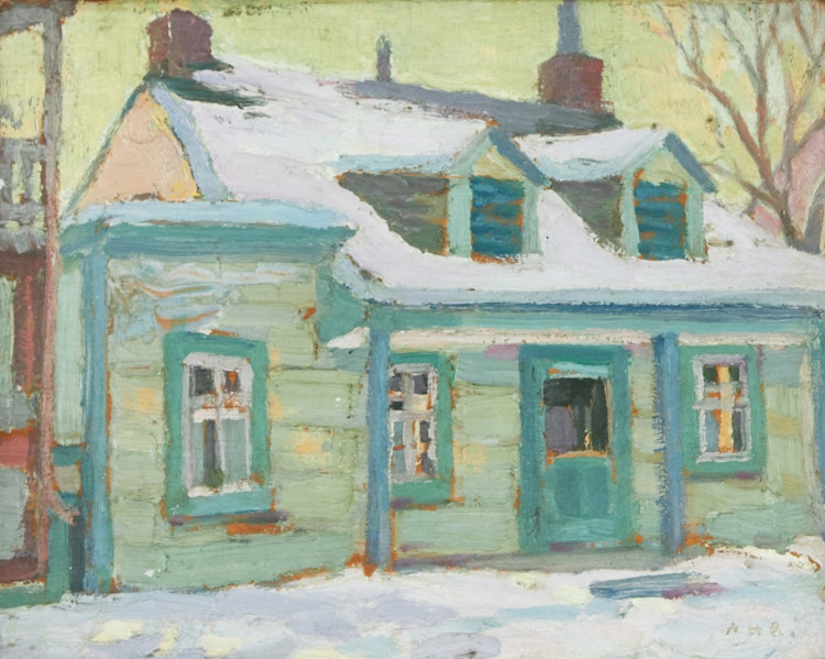 Artwork by Albert Henry Robinson,  Quebec House in Winter