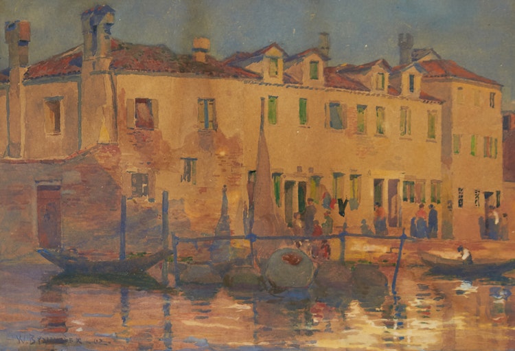Artwork by William Brymner, Canal Scene