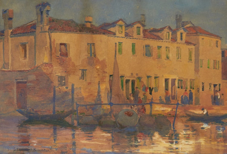 Artwork by William Brymner,  Canal Scene