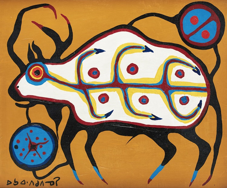 Artwork by Norval Morrisseau,  Medicine Buffalo