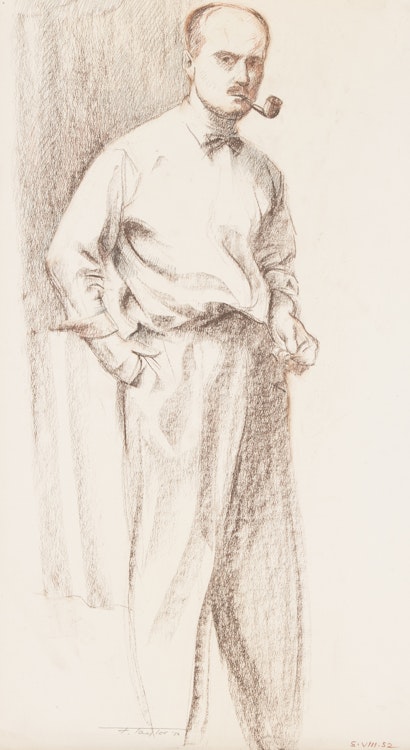 Artwork by Frederick Bourchier Taylor, Study of a Model, London, England; Self Portrait