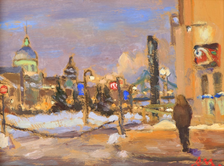 Artwork by Richard Montpetit, Soir D’Hiver (Vieux Port)