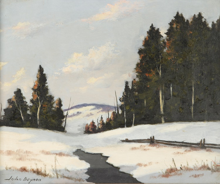 Artwork by John Hubert Beynon, Winter Landscape