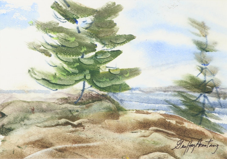 Artwork by Geoffrey Armstrong,  Two Pines