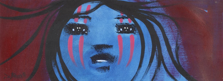 Artwork by Dennis Bruce, Woman with Black Hair