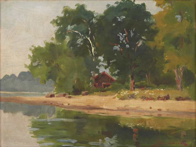 Artwork by Arthur Drummond,  House on the Shoreline