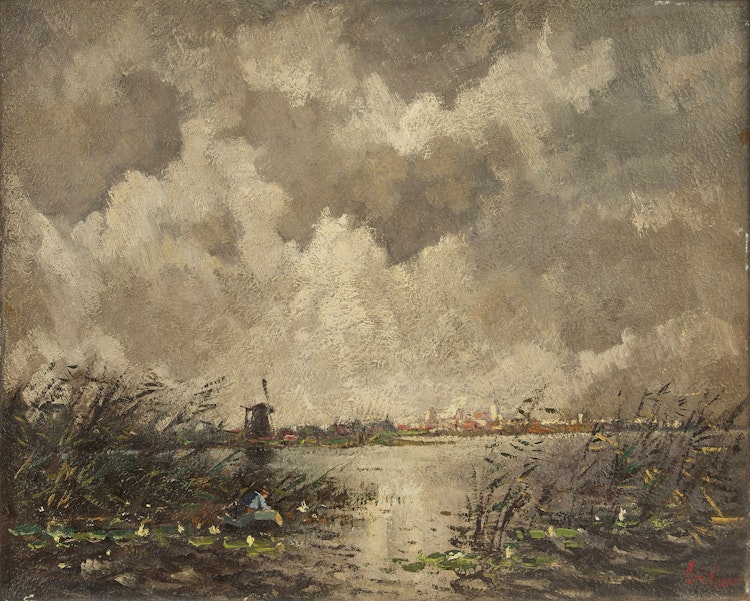 Artwork by Adrian Nicholaas Visser, Dutch Landscape