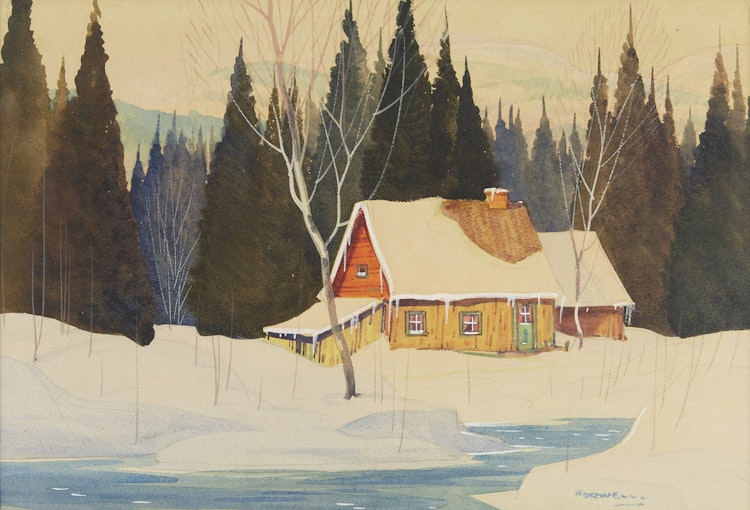 Artwork by Graham Noble Norwell, Cottage in Winter