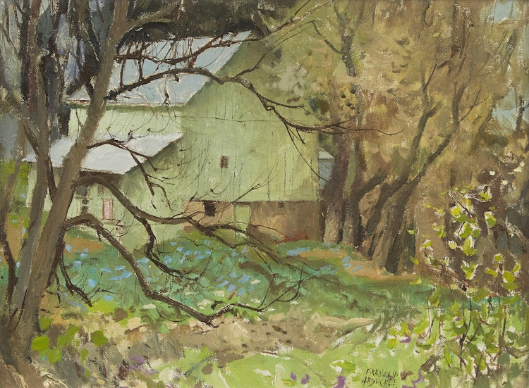 Artwork by George Franklin Arbuckle, Green Barn, Hawkesville, Ontario