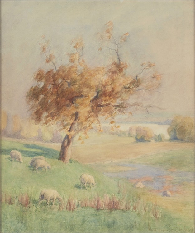 Artwork by Mary Alberta Cleland,  Pastoral Landscape 