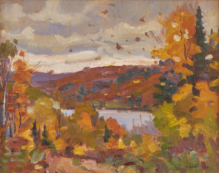 Artwork by Peter Clapham Sheppard,  Lake of Bays