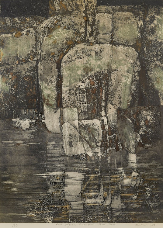 Artwork by Edward John Bartram,  Rock Ledge #2, Precambrian Shield Series