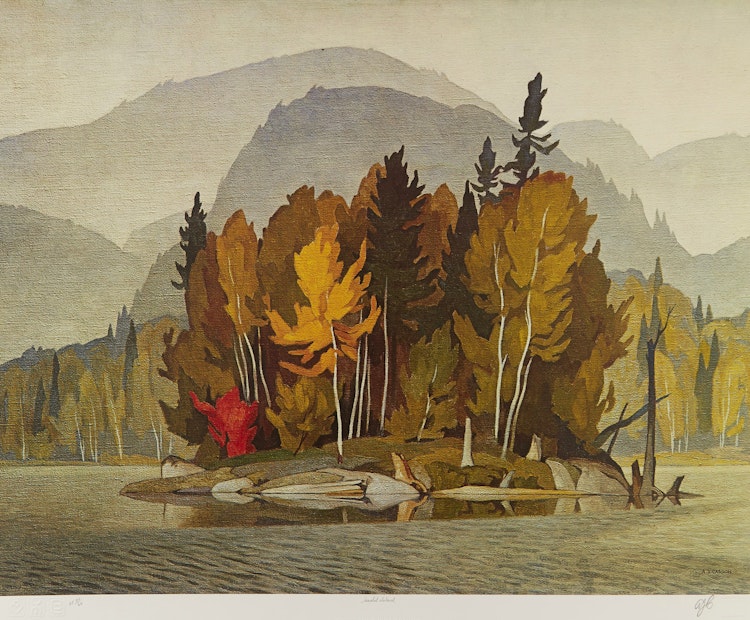 Artwork by Alfred Joseph Casson, Early Snow; Approaching Thunderstorm; Sunlit Island