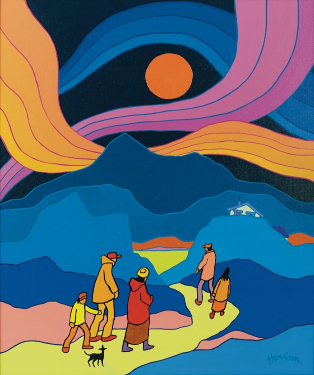 Artwork by Ted Harrison,  Family Outing