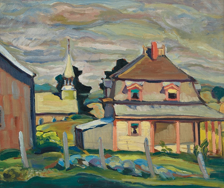 Artwork by Nora Frances Elisabeth Collyer, Frost Village, Eastern Townships