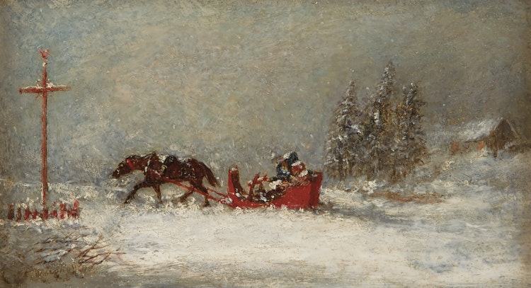 Artwork by Cornelius Krieghoff, Stormy Weather