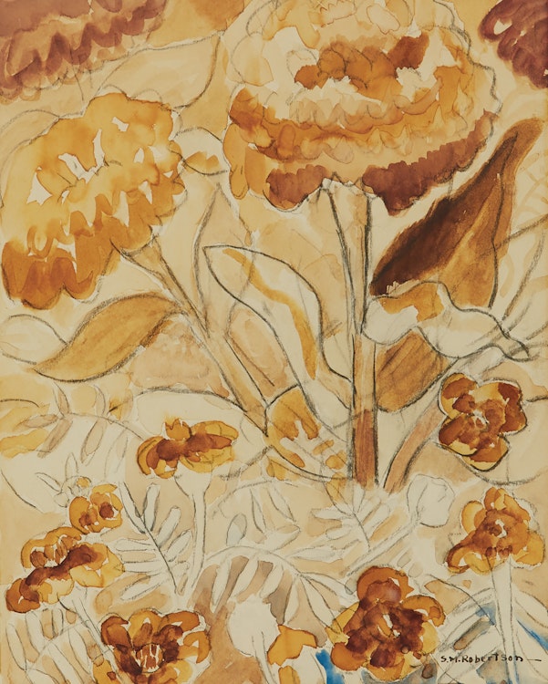 Artwork by Sarah Margaret Robertson, Floral Study in Orange