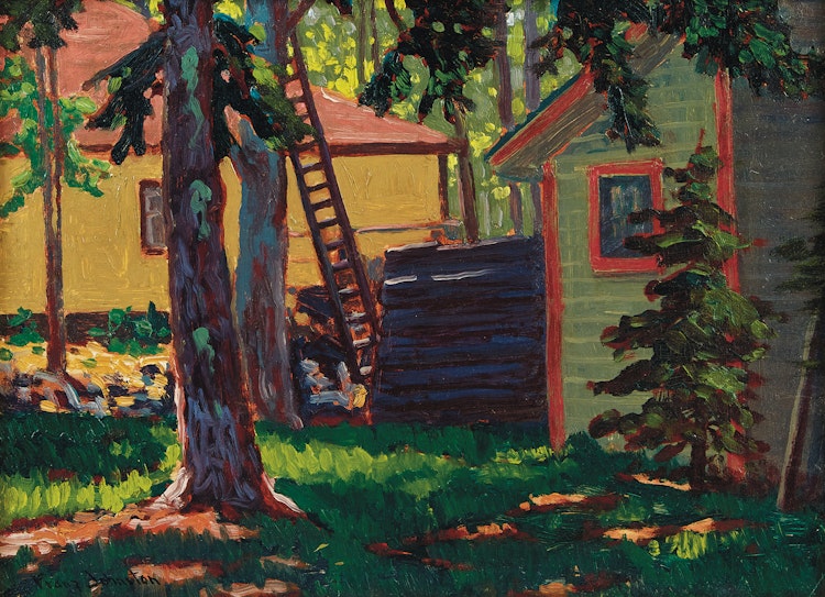 Artwork by Frank Hans Johnston,  Summer Cottage, Balm Beach, Ont. (near Midland)