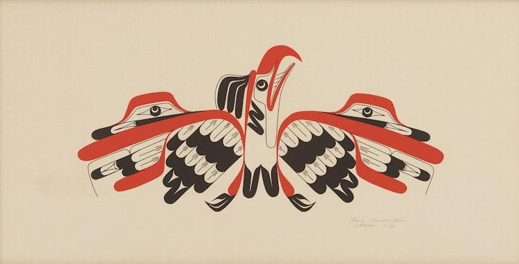Artwork by Art Thompson, Thunder Bird; Humpback Whale