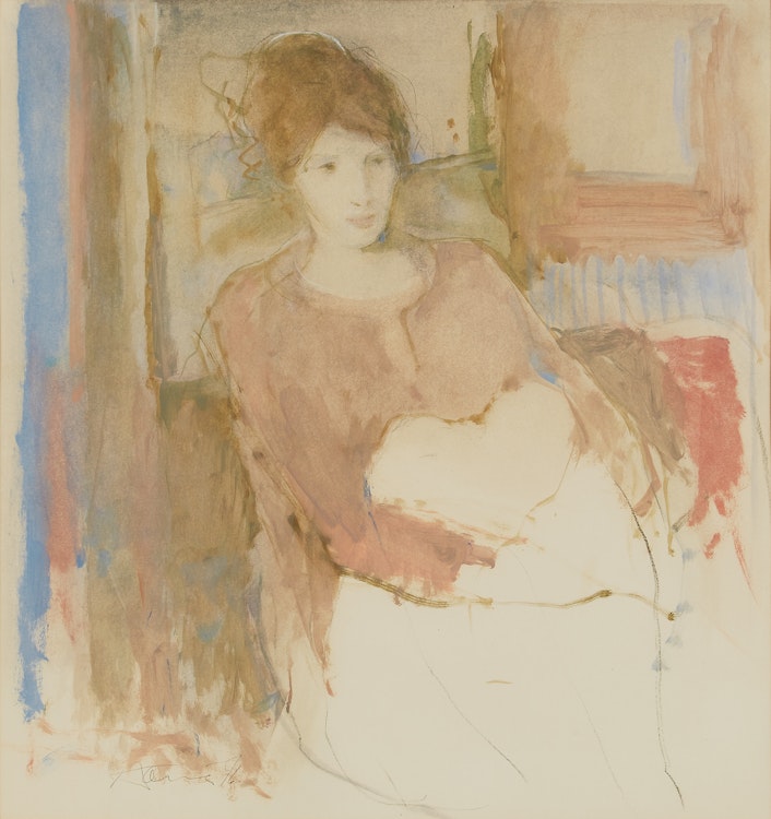 Artwork by Peter Alfred Harris, Seated Woman