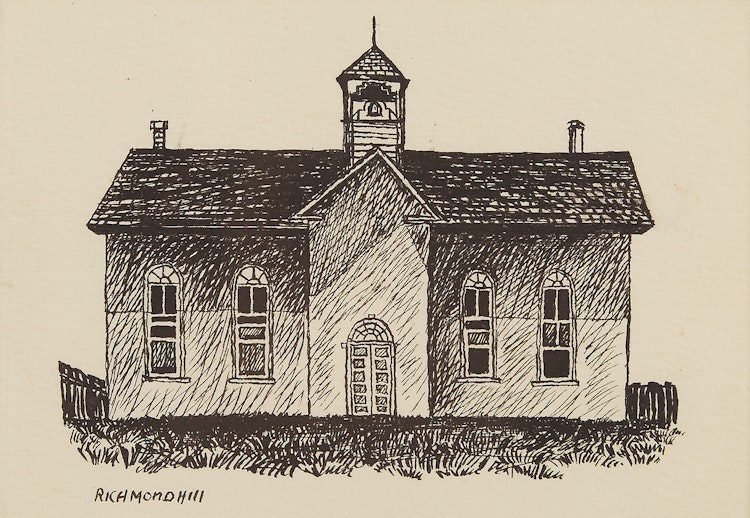 Artwork by Michael French, Richmond Hill; School House; Rural Church