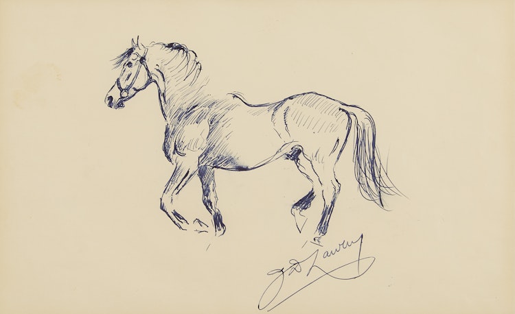 Artwork by John Douglas Lawley,  Sketch of Horse