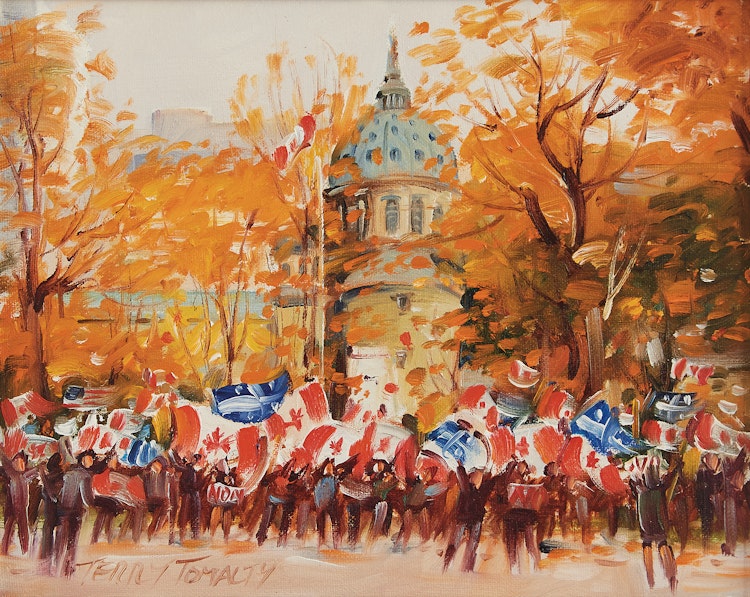 Artwork by Terry Tomalty, The Rally