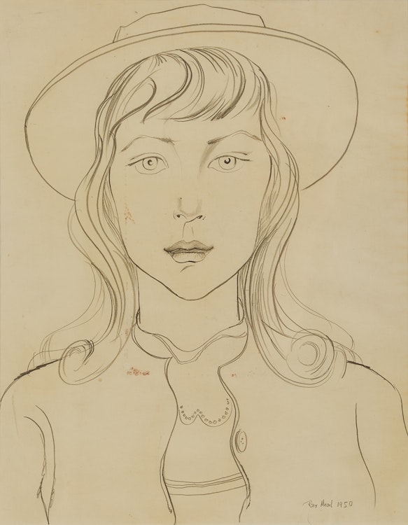 Artwork by Raymond John Mead, Portrait of a Girl