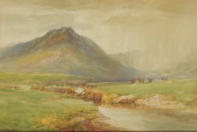 Artwork by Alexander Fleming,  Grazing in the Valley