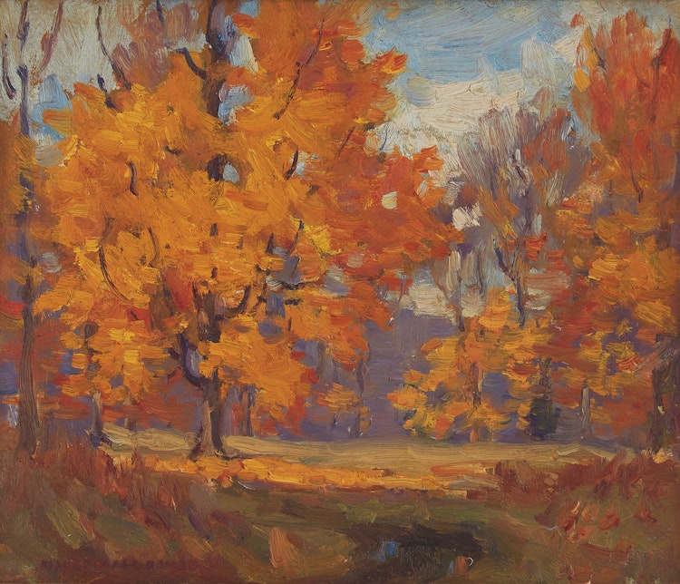 Artwork by Manly Edward MacDonald,  Autumn Landscape